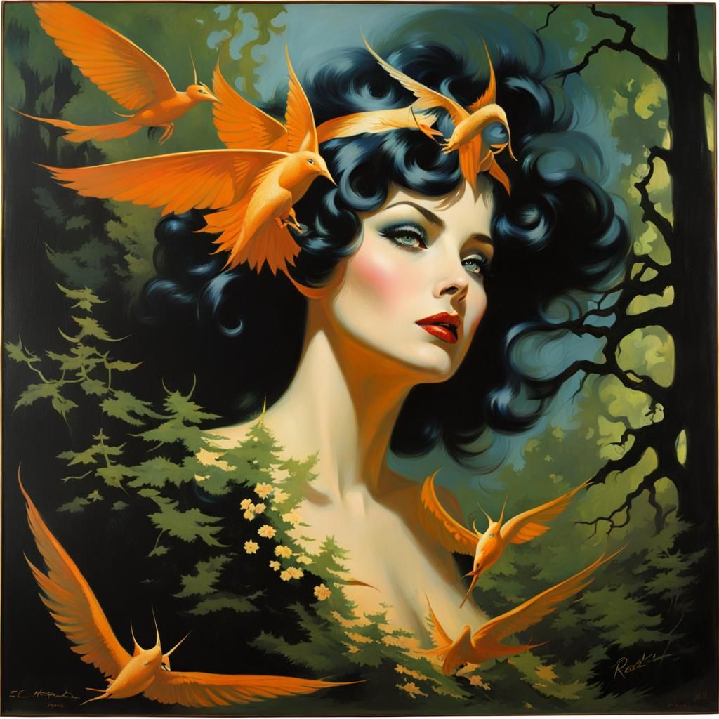 Eldritch Forest: Art Deco Painting