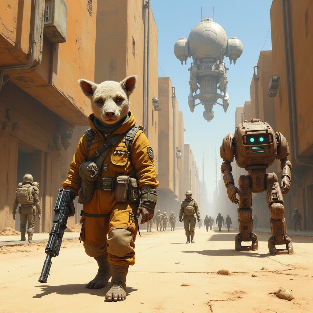 Futuristic Outpost on a Deserted Street