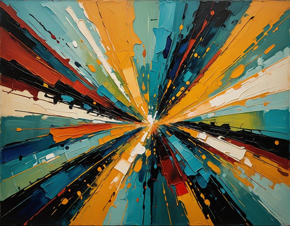 Vibrant Expressionist Masterpiece with Dynamic Lights and Sh...