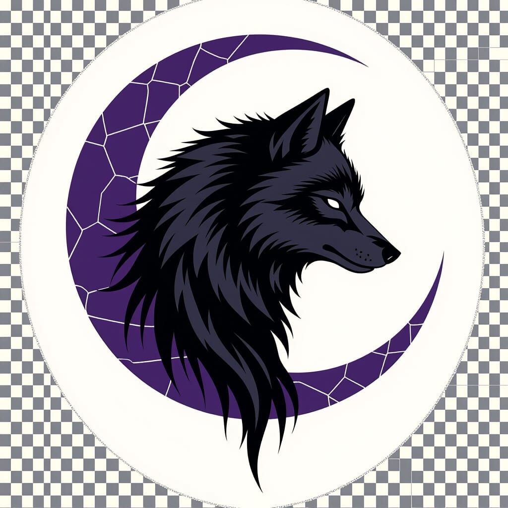 Shadow Wolf Spirit and Moon Emblem Design