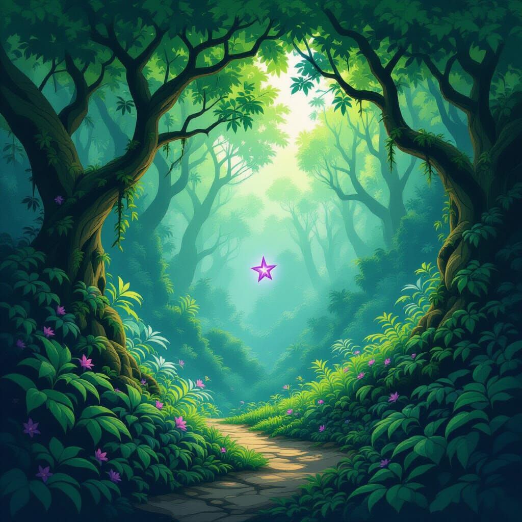 Enchanting Forest Hides a Tiny Purple Star