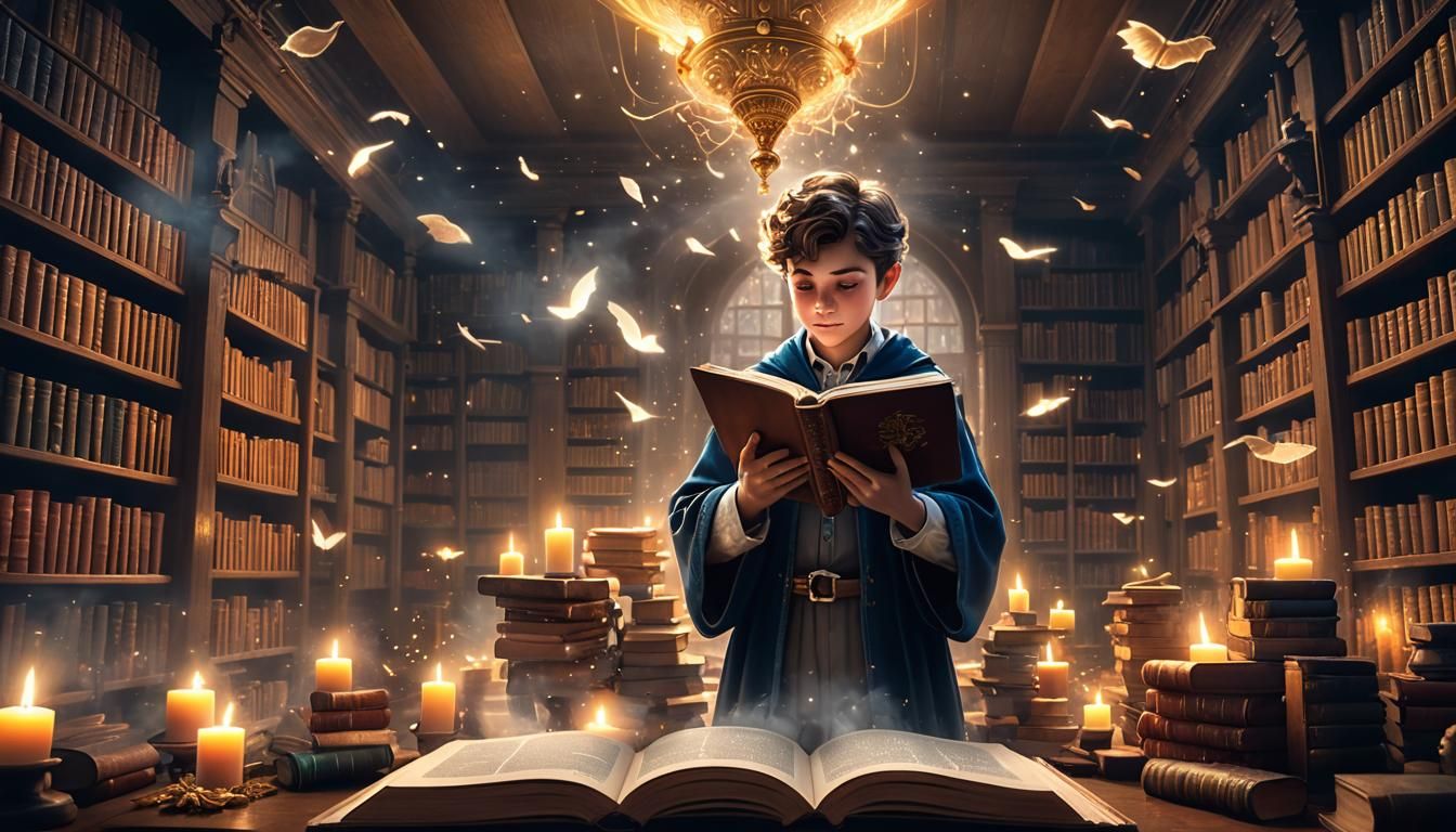 Magical Library: Young Wizard's Ethereal Study
