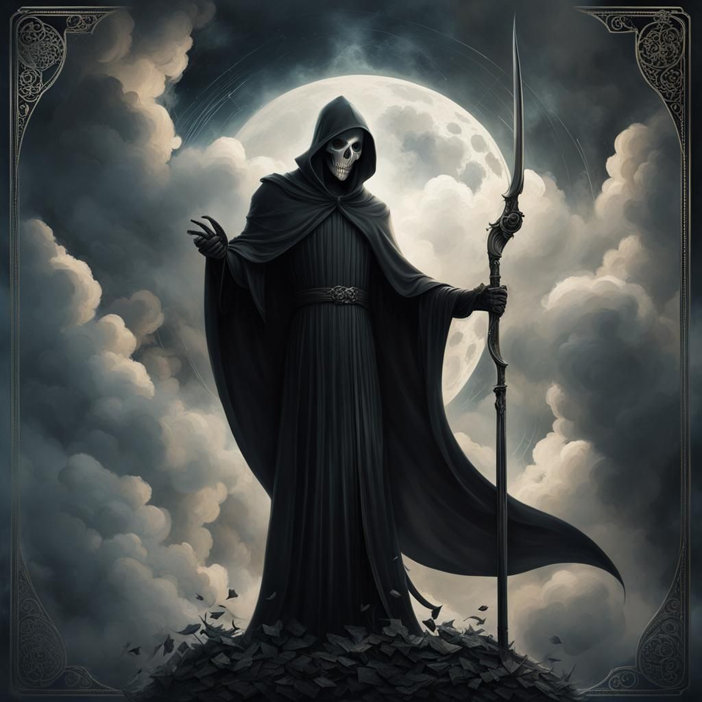 Grim Reaper Tarot Card in Filip Hodas Style