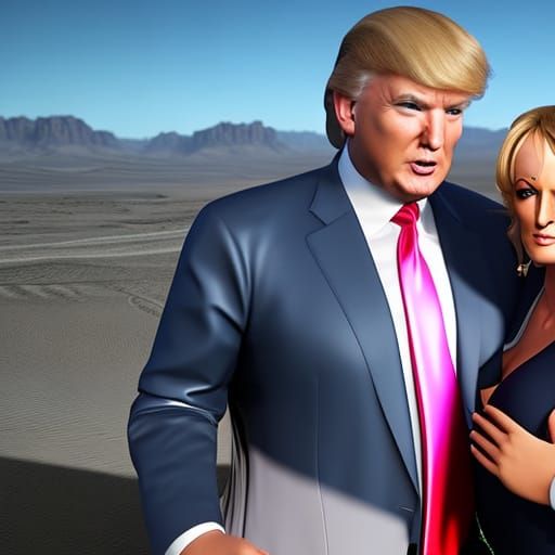 Hyperrealistic 3D Render: Man Hugging Woman