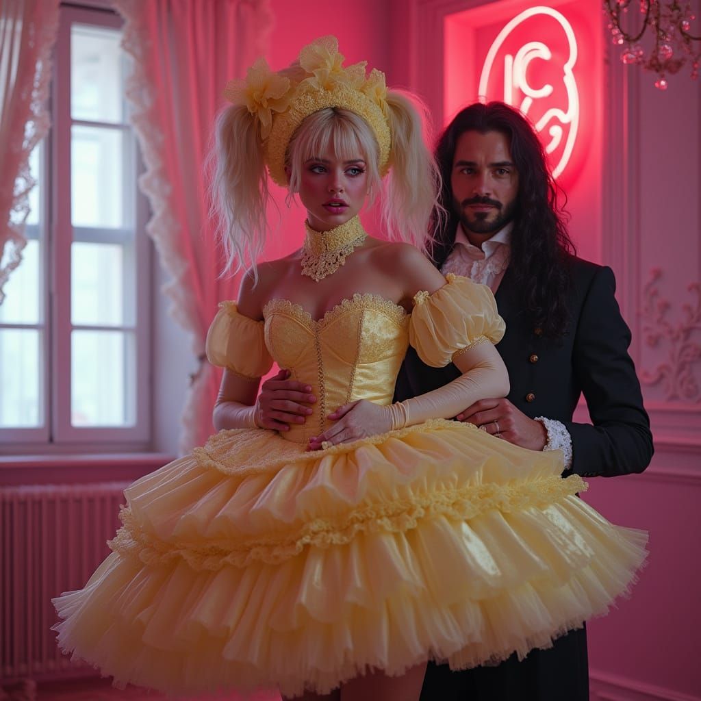 Cyberpunk Sissy Showdown in a Victorian Boudoir