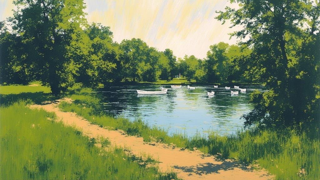 Impressionist Summer Scene in the Park