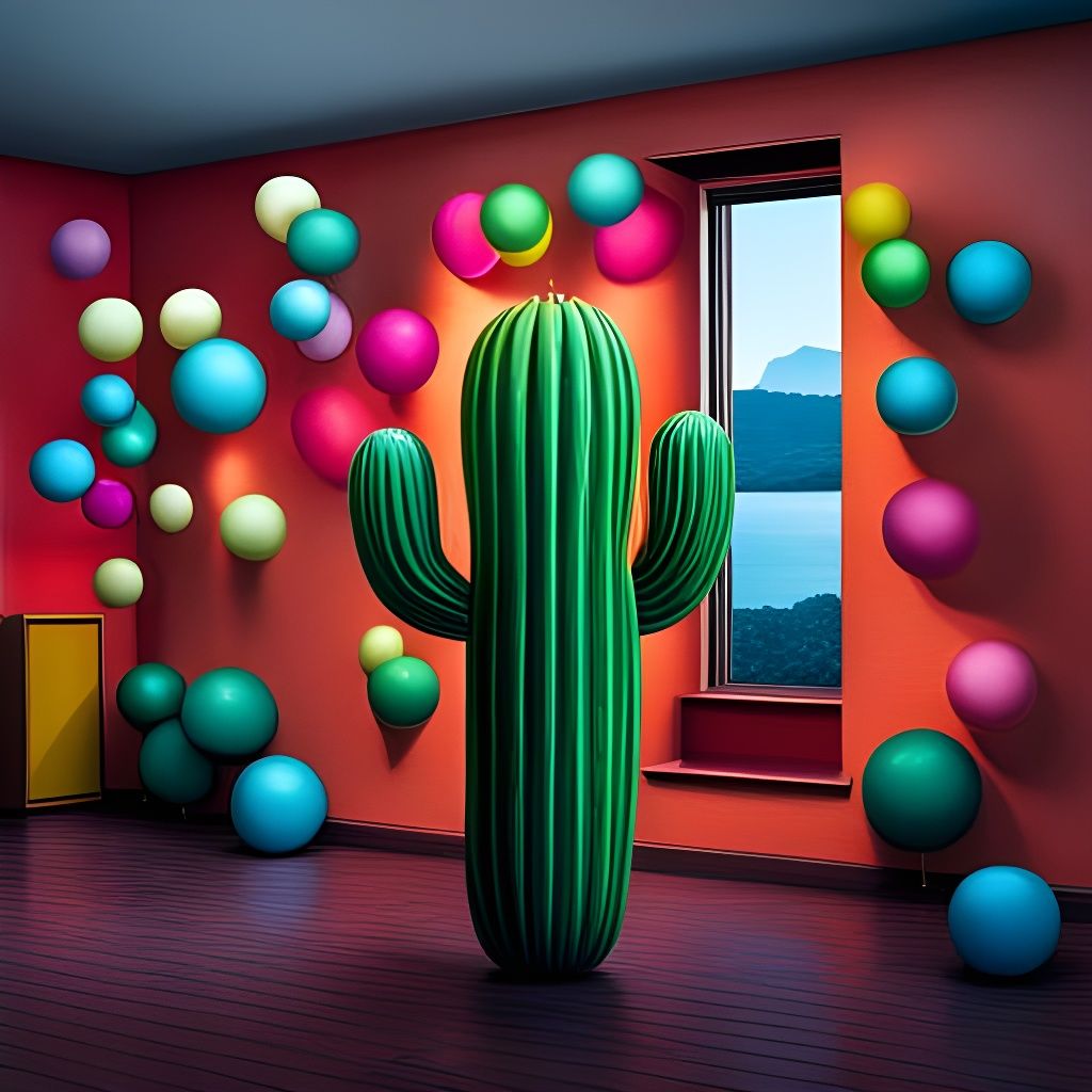 Hyperrealistic Cactus Party: Jason de Graaf Style