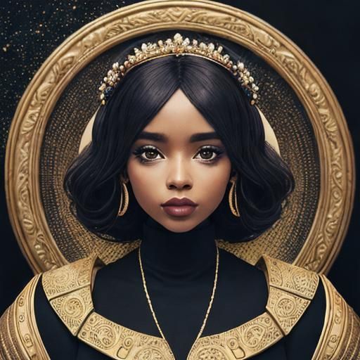 Surreal Renaissance Courtesan in Psychedelic CGI