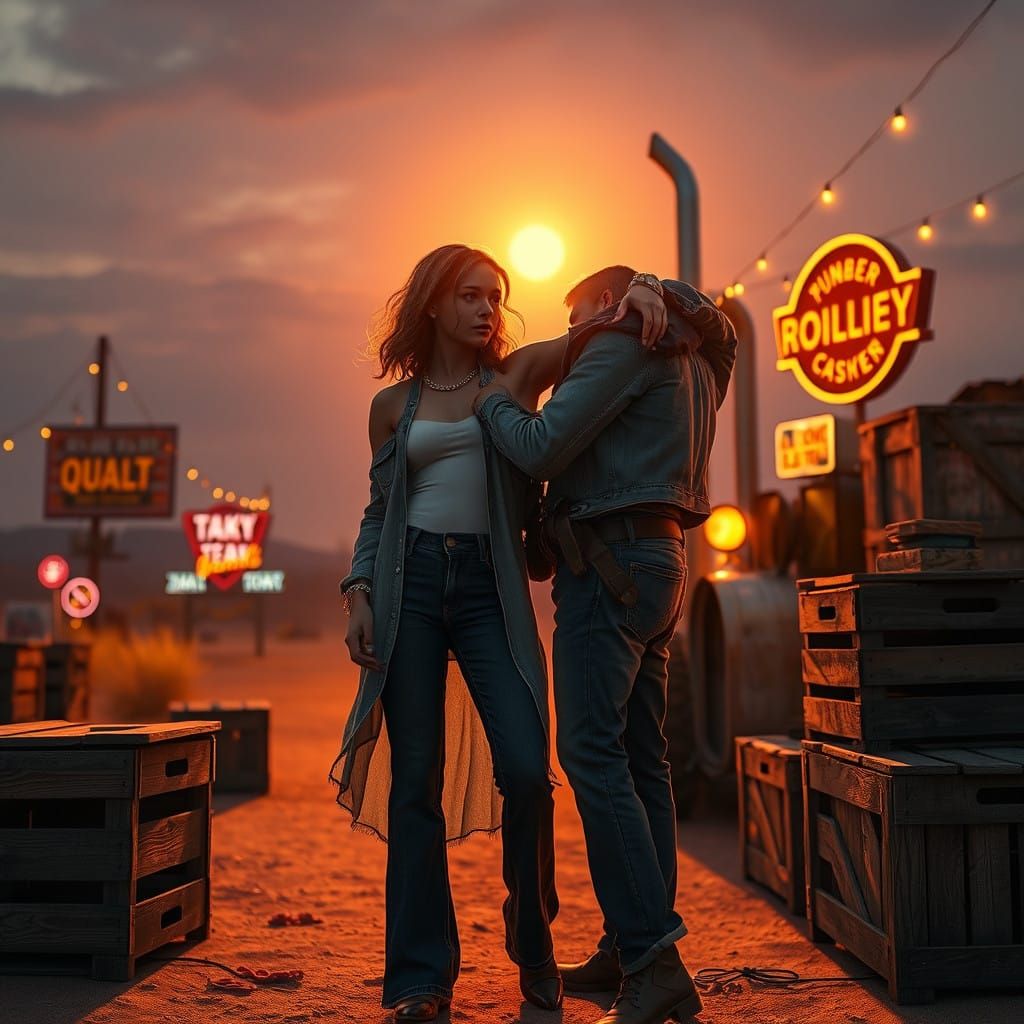Sultry Desert Sunset Romanticism in Bohemian Truck Stop Eleg...