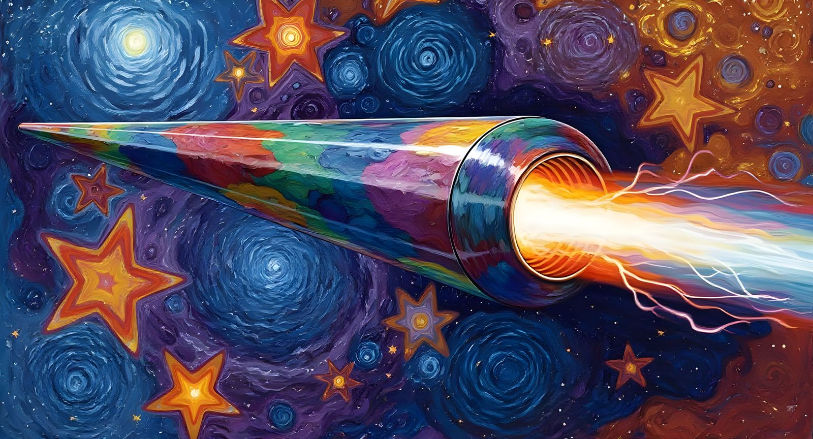 Cosmic Interstellar Background with Multicolored 3D Stars