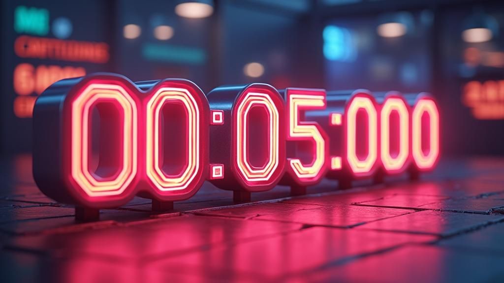 Urgent 3D Countdown Timer in Game Cinematic Style