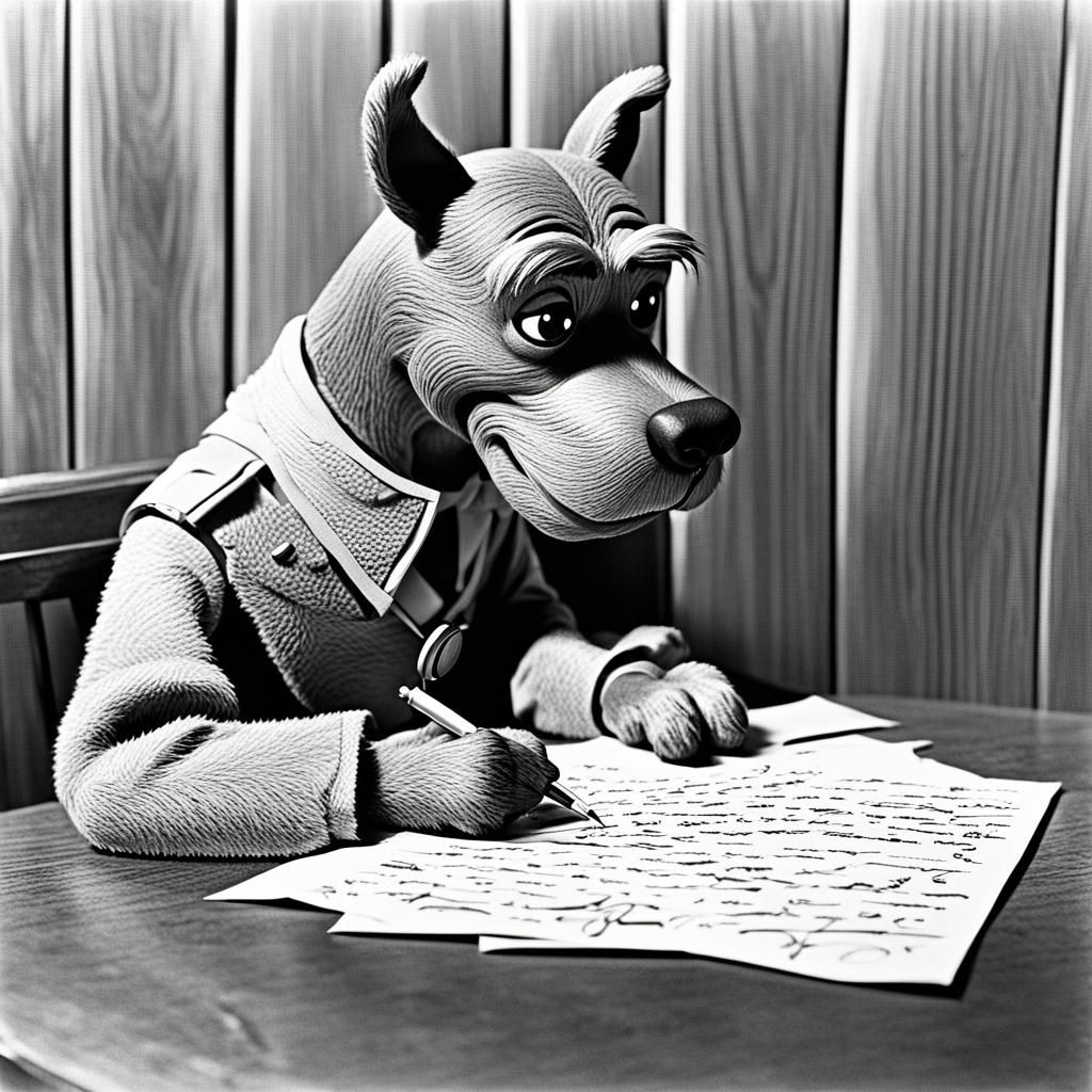 Scooby Doo Writes a Letter in Vintage Style