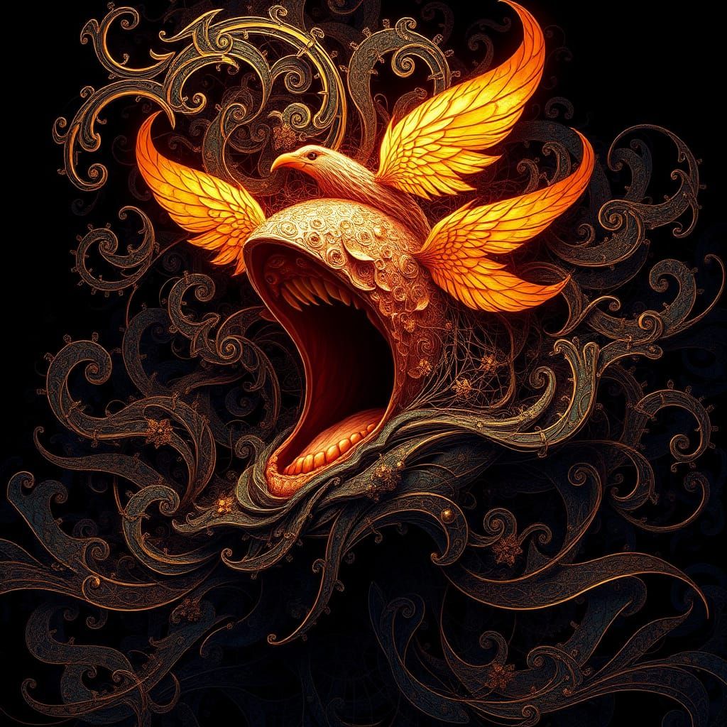 Fading Voice: Golden Wings Symbolize Lost Song