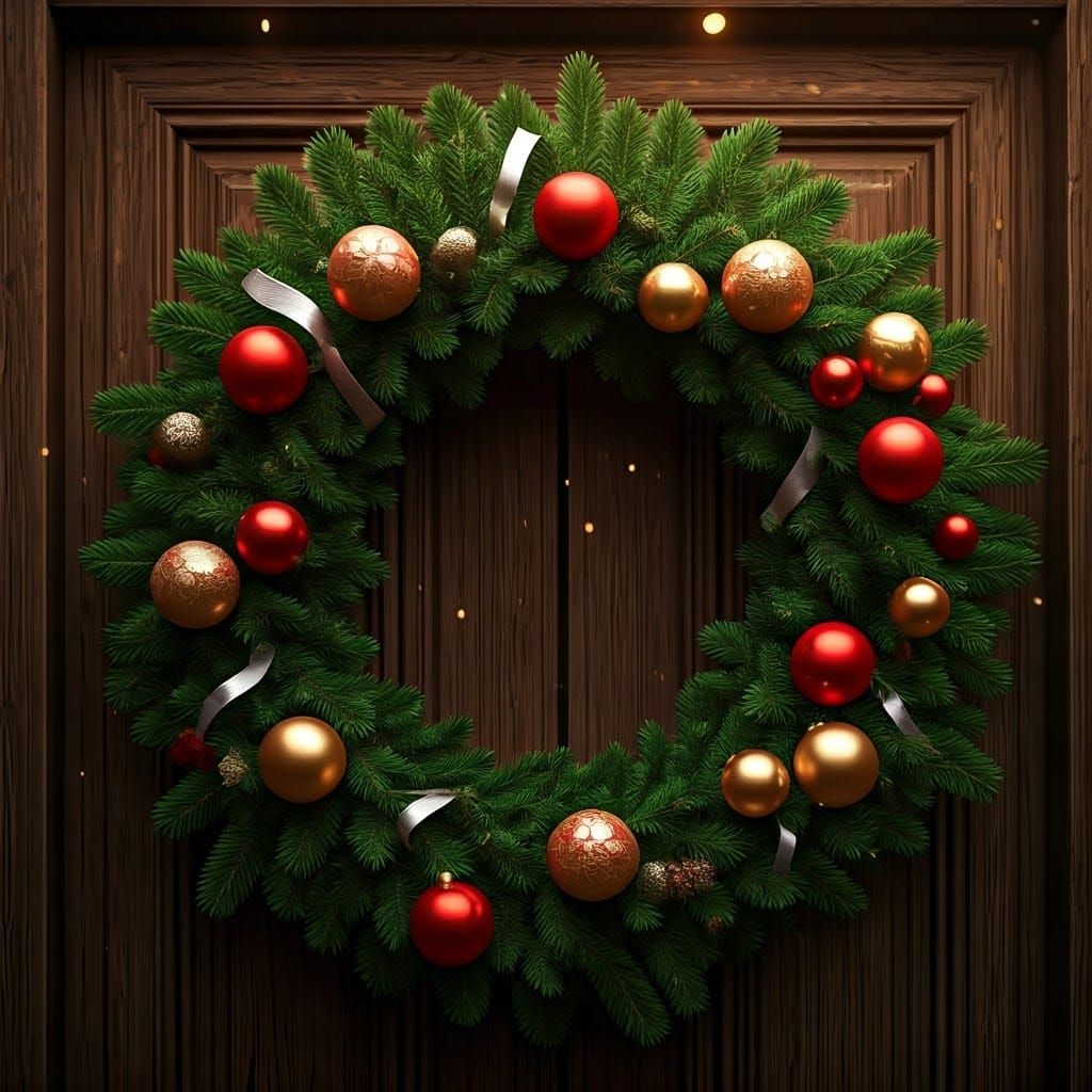 Rustic Christmas Wonderland in Vibrant Colors and Soft Light...