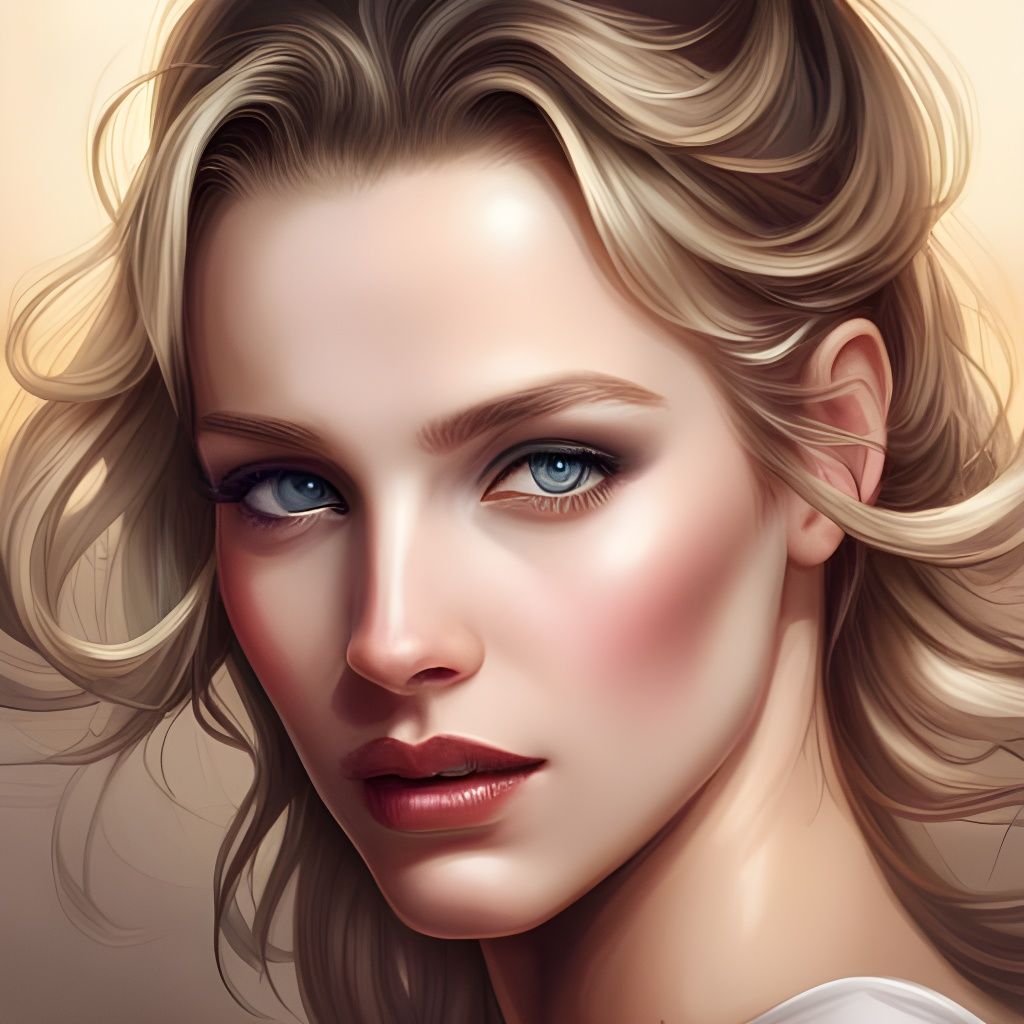 Realistic Portrait of a Blonde Woman with Crystal Eyes