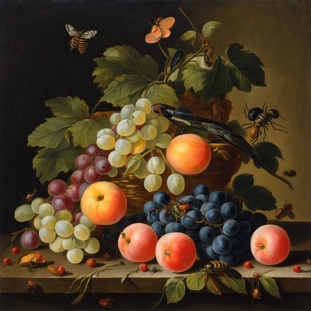 Still-life with Fruit and Insects