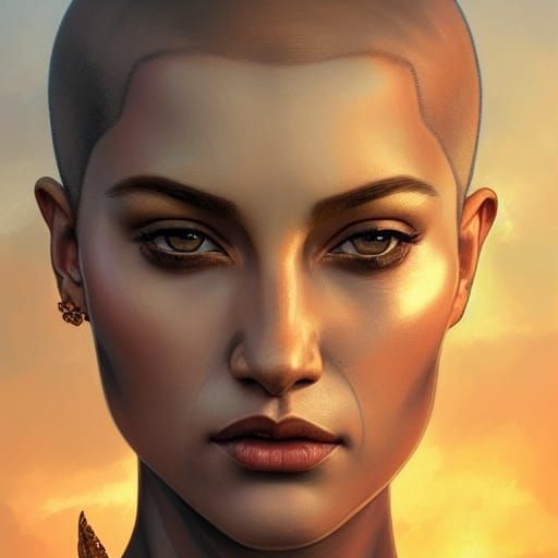 Warrior Queen Portrait in Sunset Light