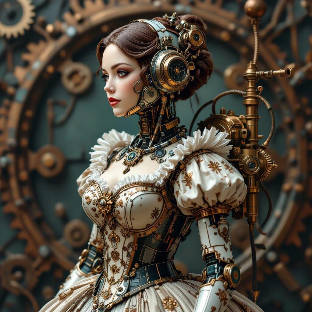 Robotic Olympia: Rococo Elegance Meets Steampunk Clockwork