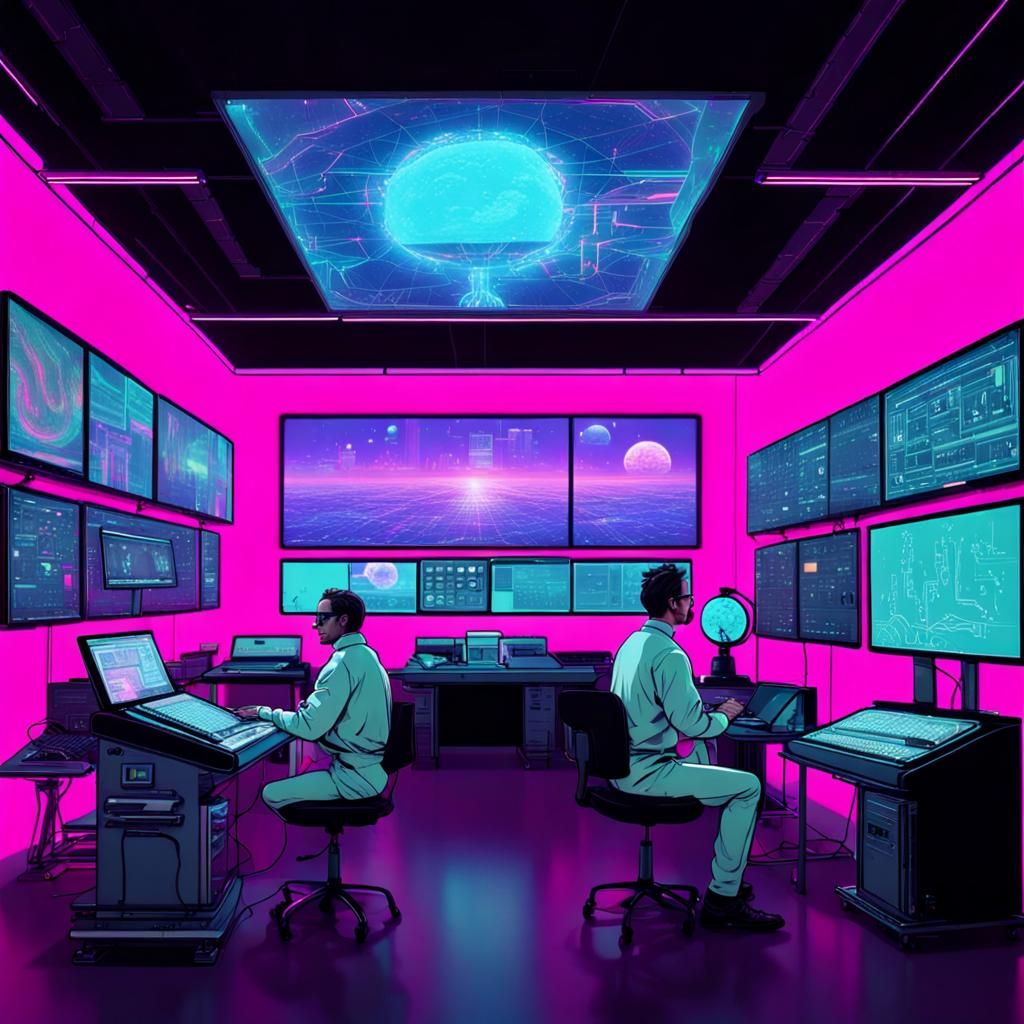 Futuristic Solarpunk Science Lab with Holographic Displays