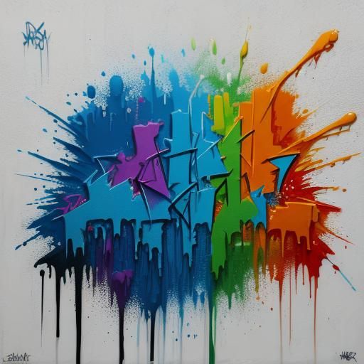 Colorful Graffiti Art in Splash Art Style