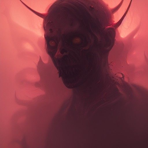 Loathsome Demon Portrait in Hyperdetailed Style