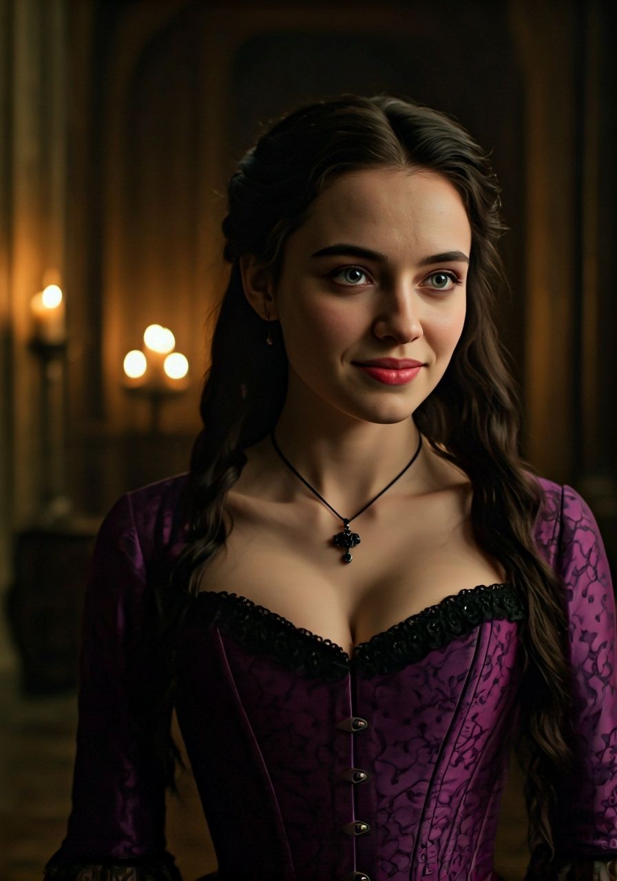 Victorian Noblewoman in Castle by Candlelight