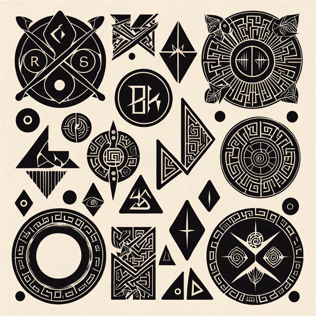 Abstract Runes: Minimalist Ancient Symbols