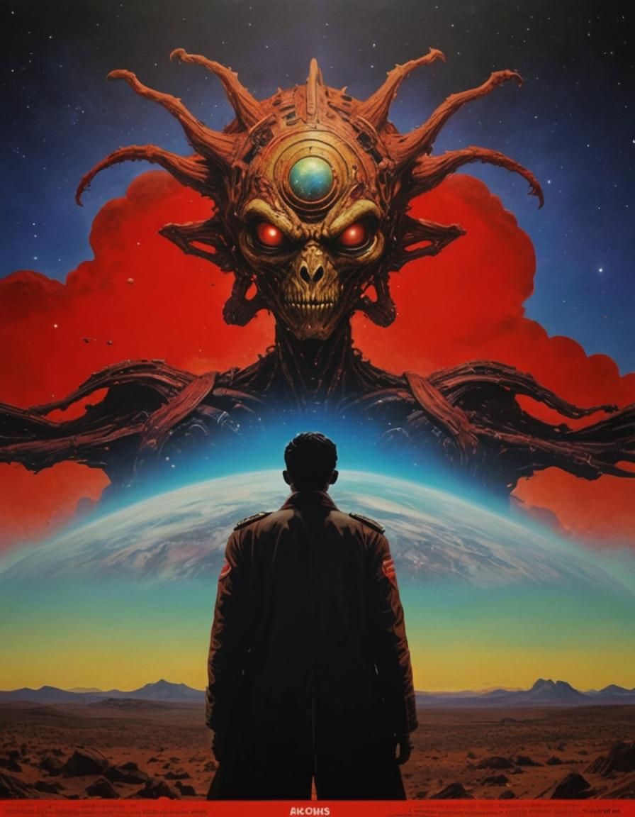 Movie Poster: Humans Invade Planets in Sci-Fi Film