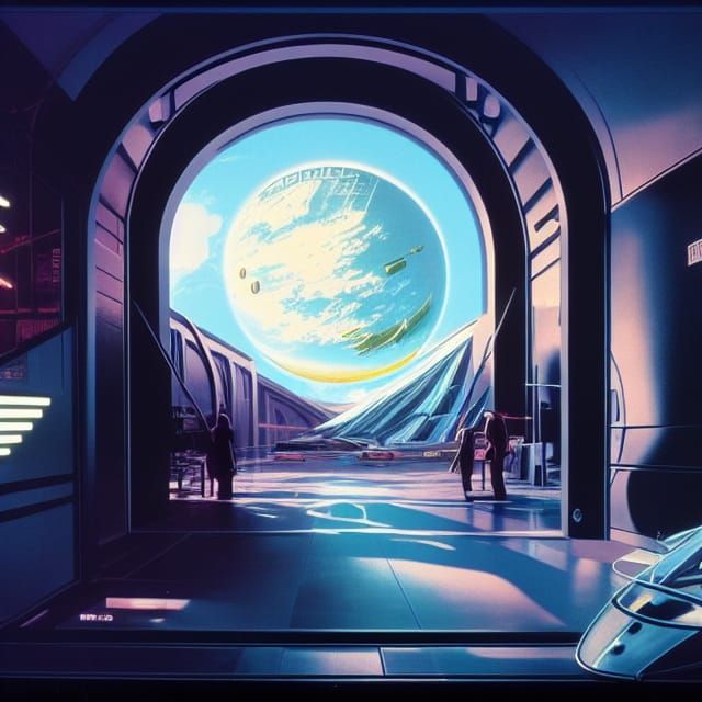 Futuristic World Entrance: Matte Painting in 8K
