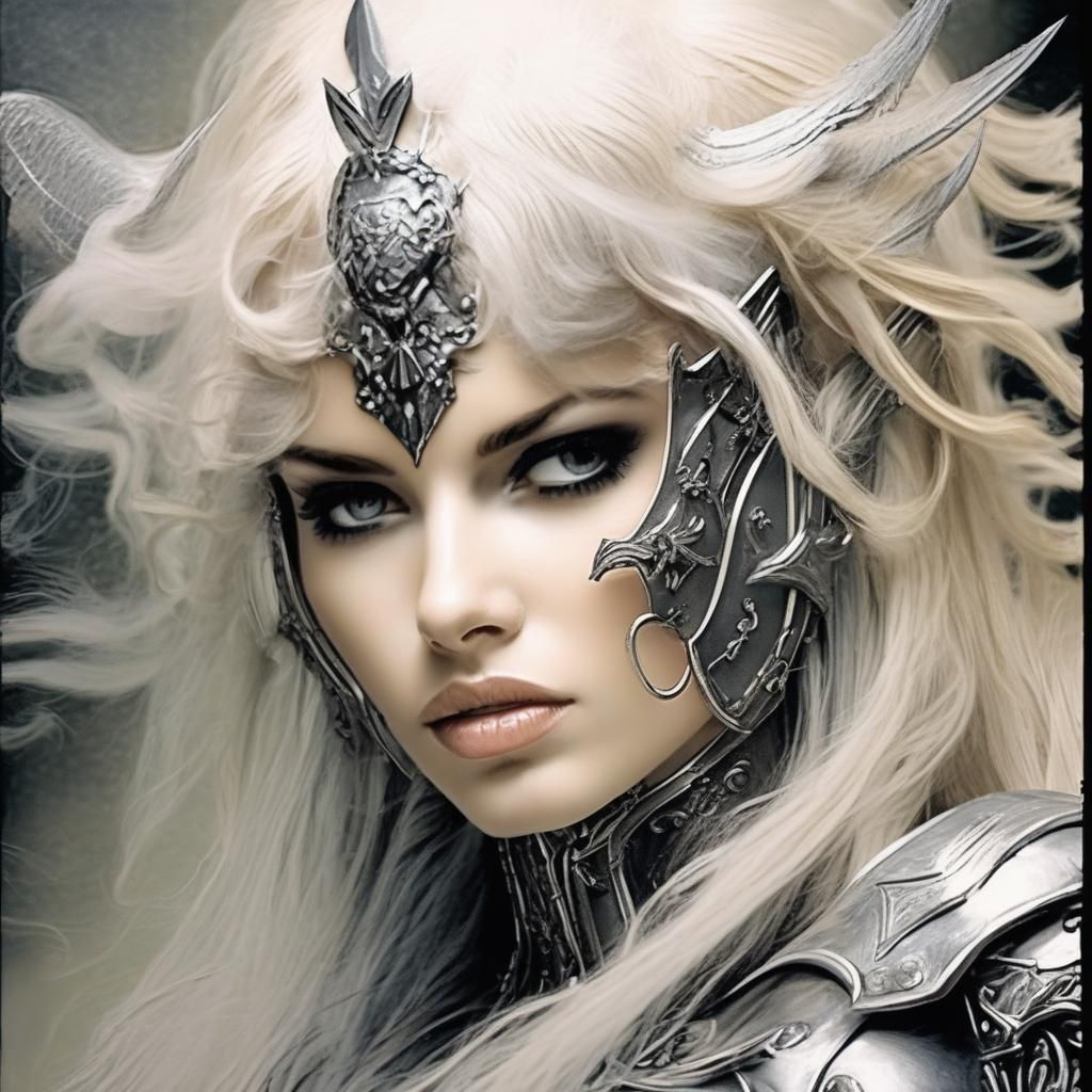Voluptuous Woman in Silver Armor