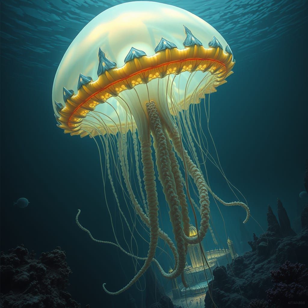 Bioluminescent Jellyfish Illuminates Alien City