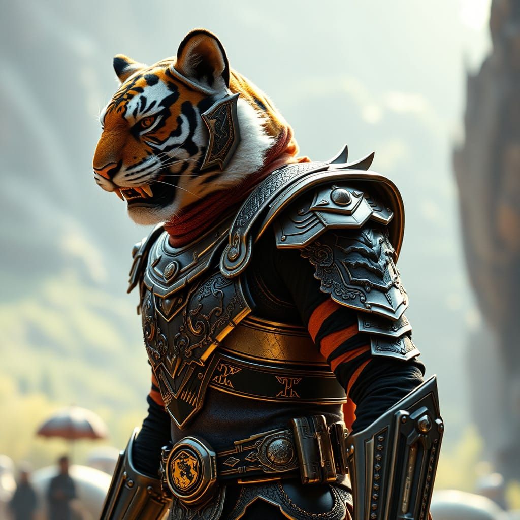 Tiger Ranger in Fantasy World: Cinematic Film Still