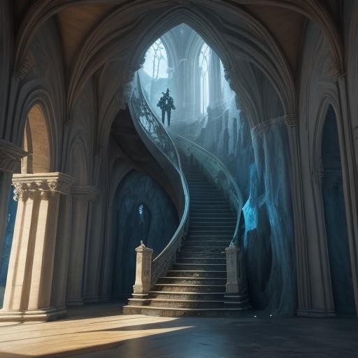 Majestic Medieval Castle with Winding Staircase