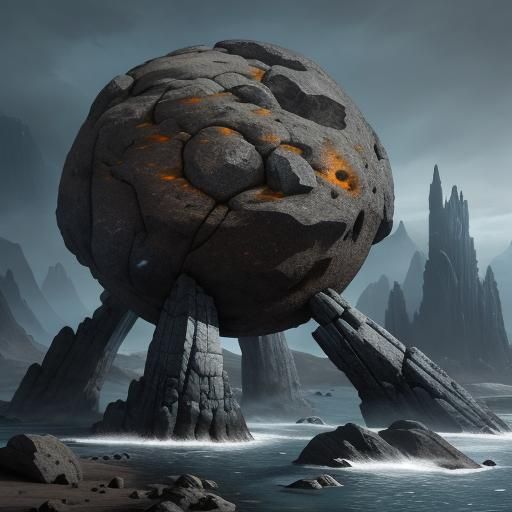 Stonerock: Detailed Matte Painting of Rock Creature