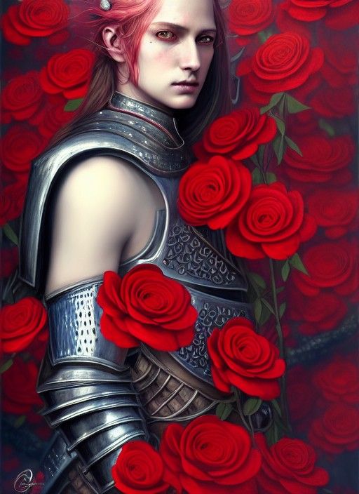 Rose Knight in Medieval Fantasy Style