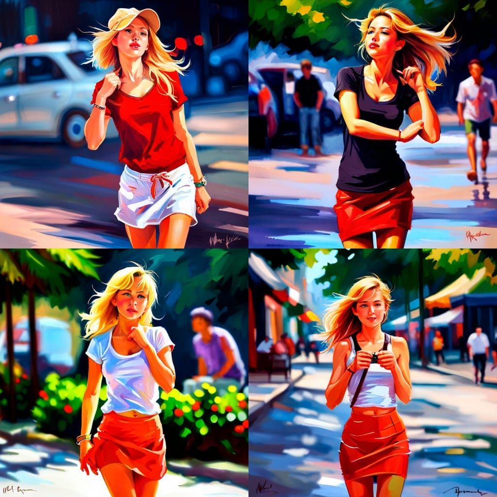 Blonde Vietnamese Girl Portrait in Digital Art Style