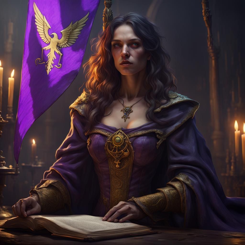 Medieval Necromancer Kingdom Writer in Dark Fantasy Style