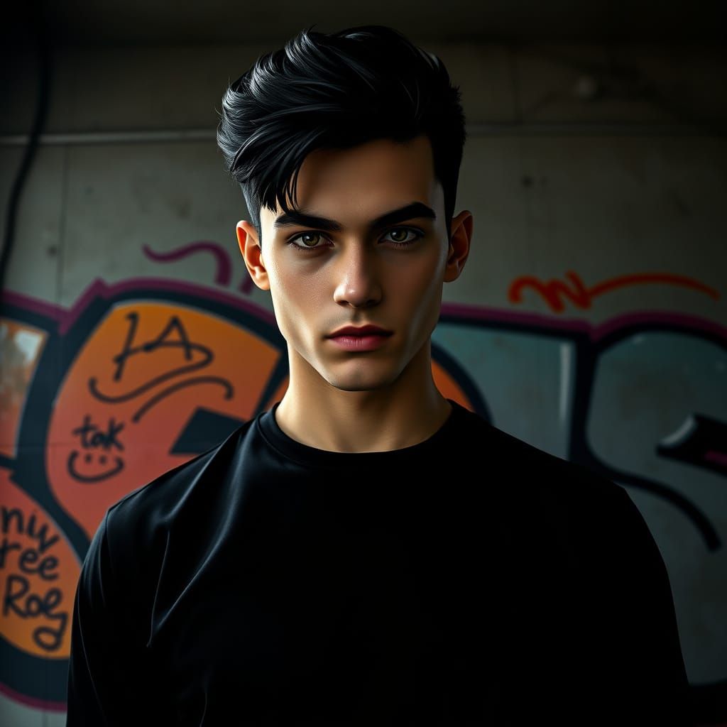 Confident Youthful Figure in Detailed Matte Painting