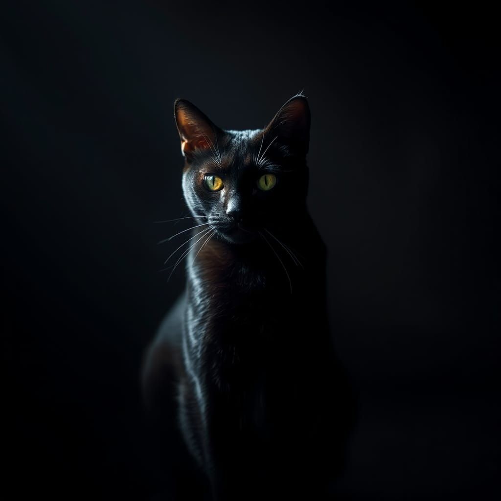 High Contrast Photo of a Black and White Cat