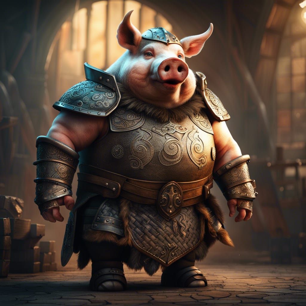 Viking War Pig in Ornate Armor