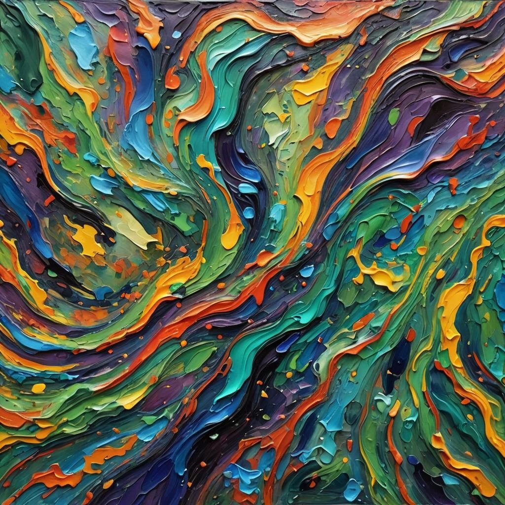 Colorful Impasto Oil Painting in Expressionist Style
