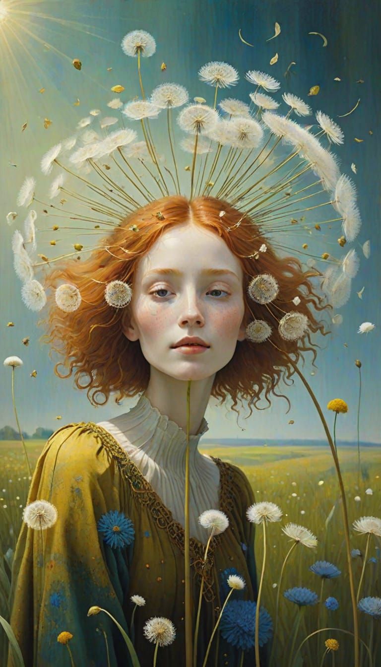 Ethereal Flower Goddess in Surreal Bloom