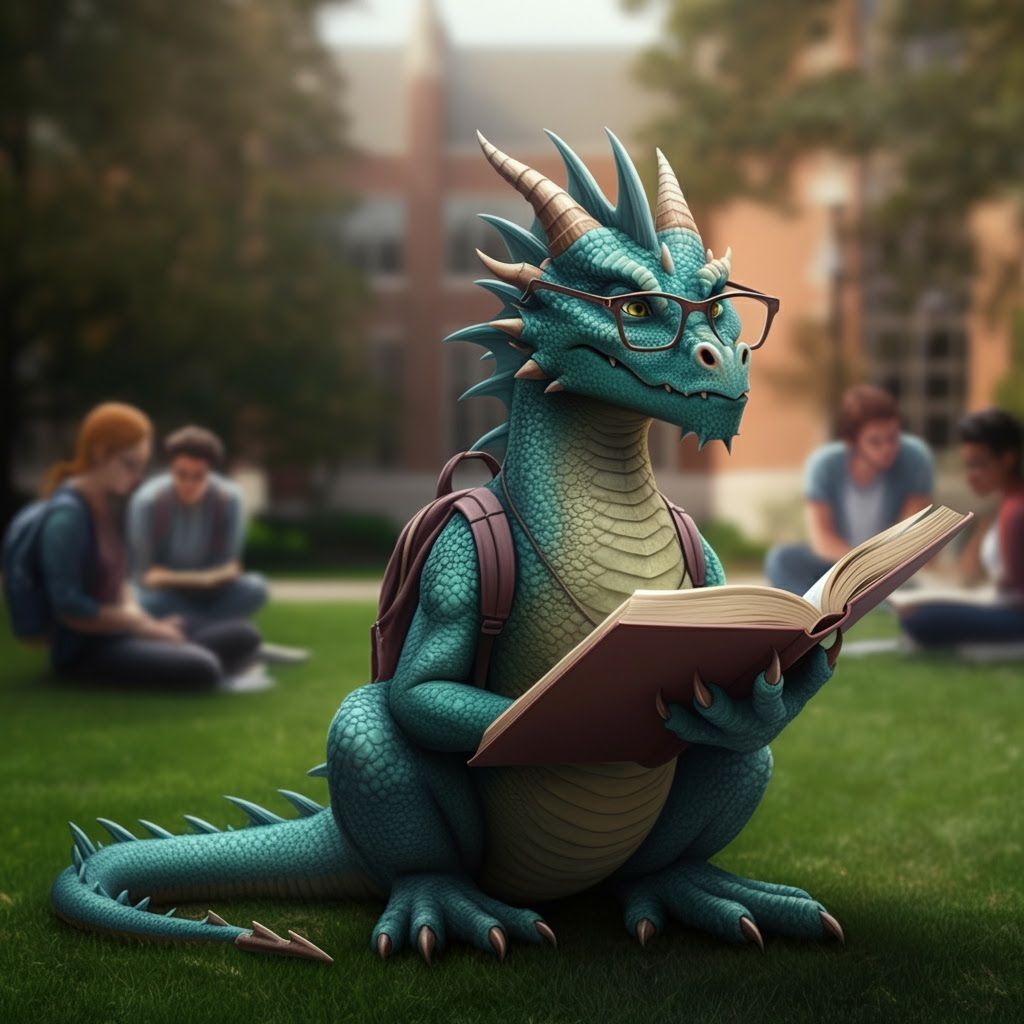 Dragon Attends College Study Group