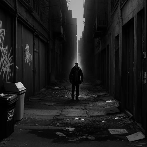 Moody Portrait in a Dark Alleyway