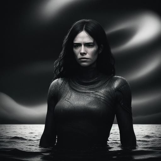 Surreal Woman's Portrait in Moody Cinematic Style