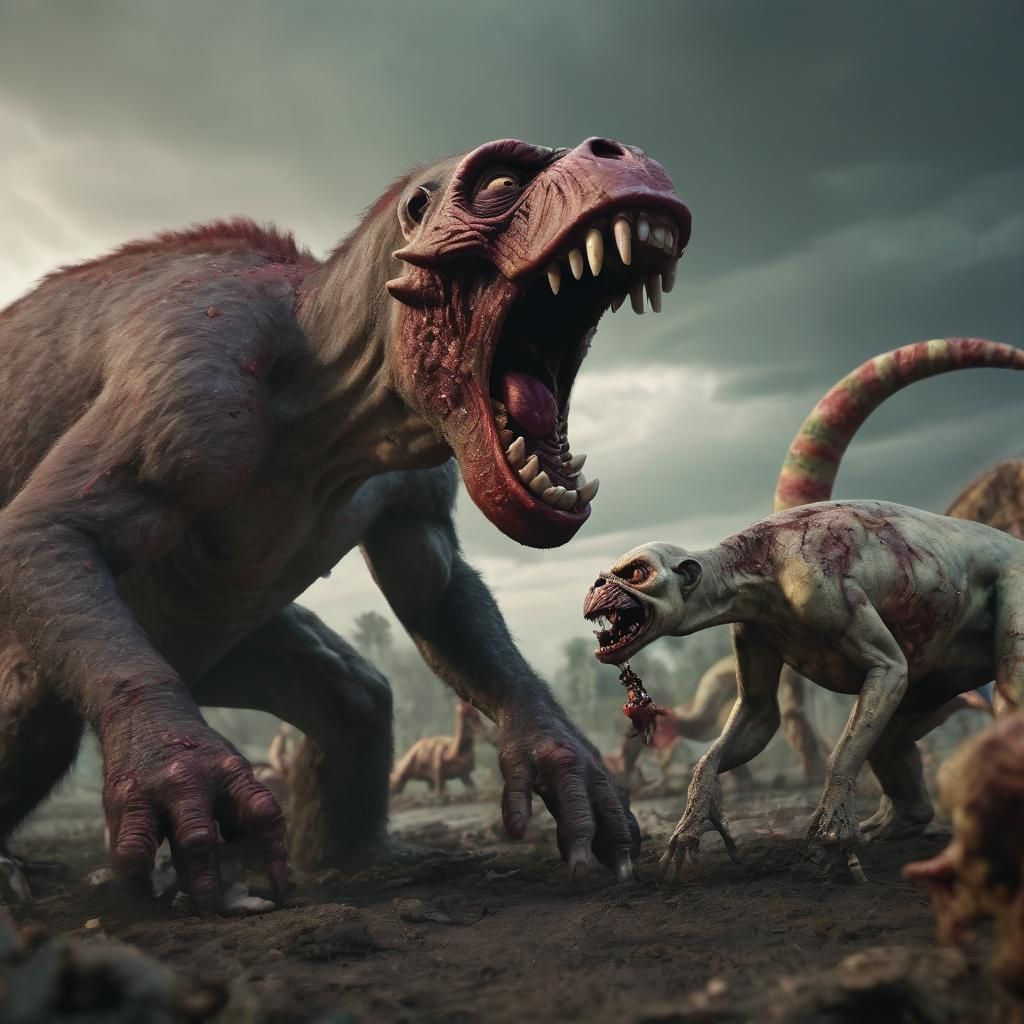 Zombie Monkey-Clown Attack on Brontosaurus: Cinematic Film S...