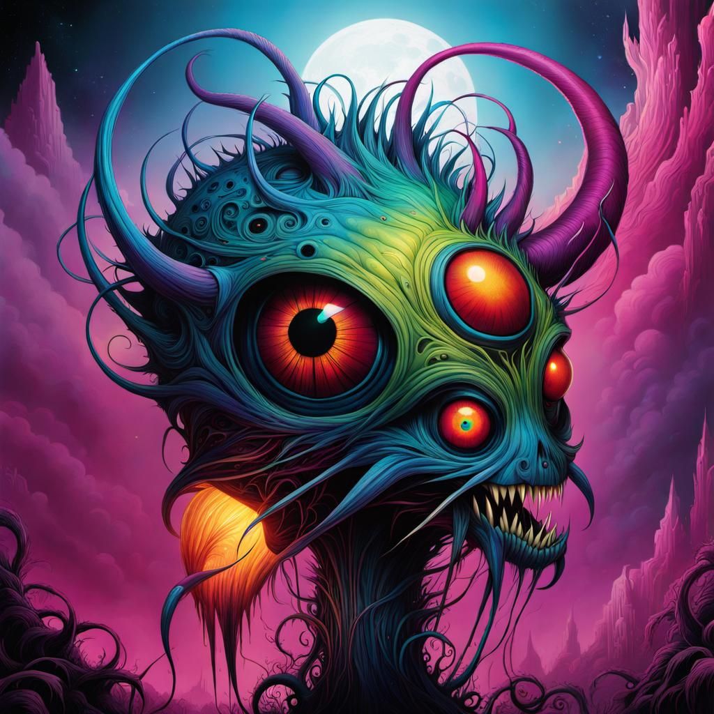 Psychedelic Monster Art by Alex Pardee and Jeff Soto