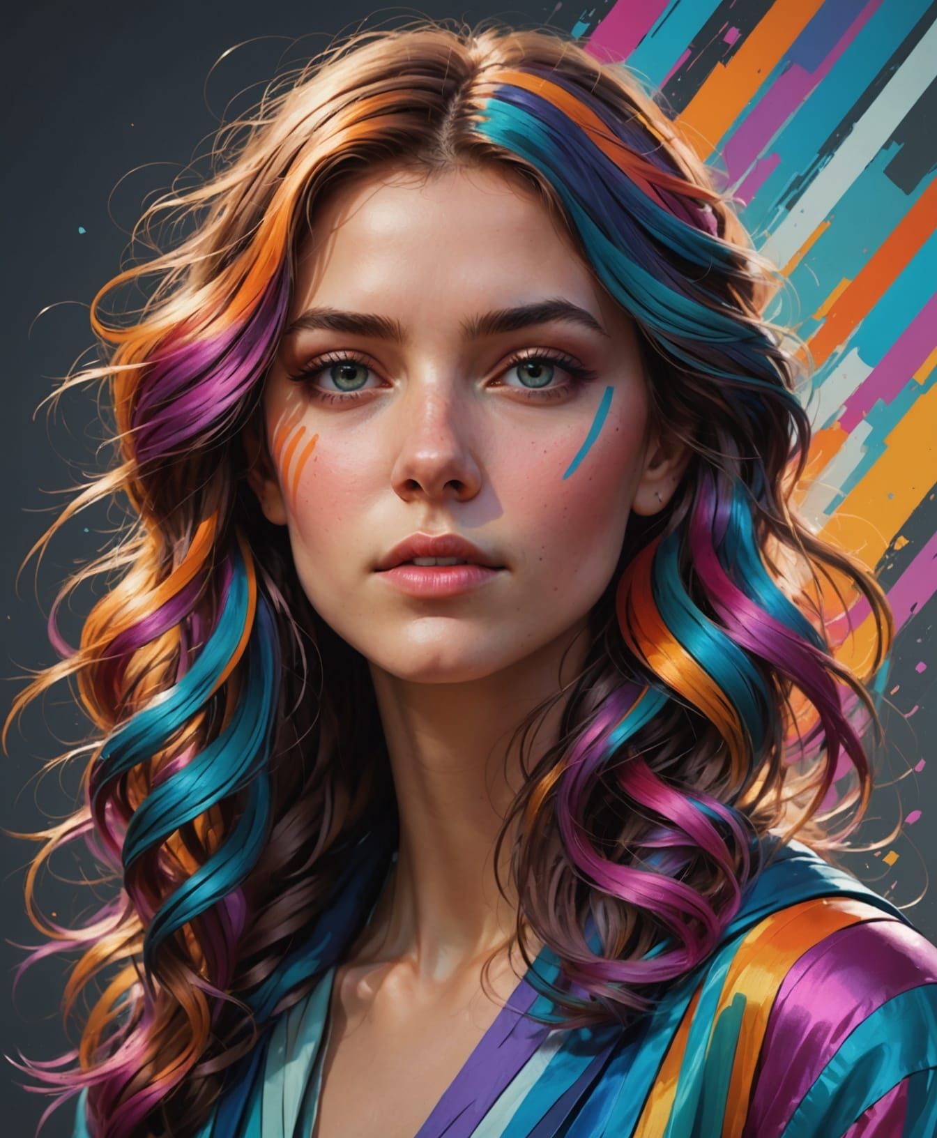 Vibrant, High-Resolution Portrait of a Young Woman