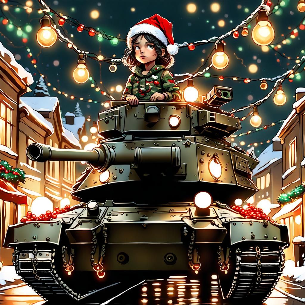 Festive Dark Fantasy: Little Girl in Tank, Inspired by Art N...