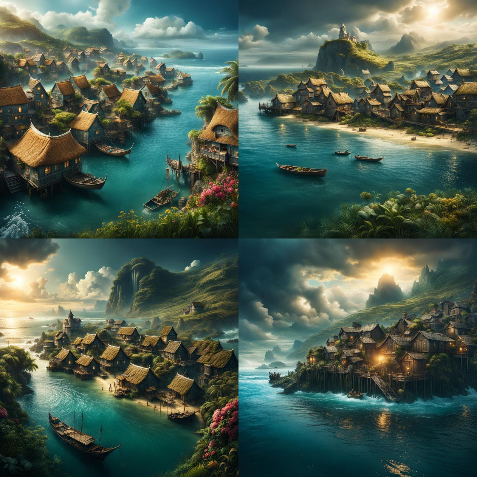 Water Village Creation: Epic Digital Matte Painting